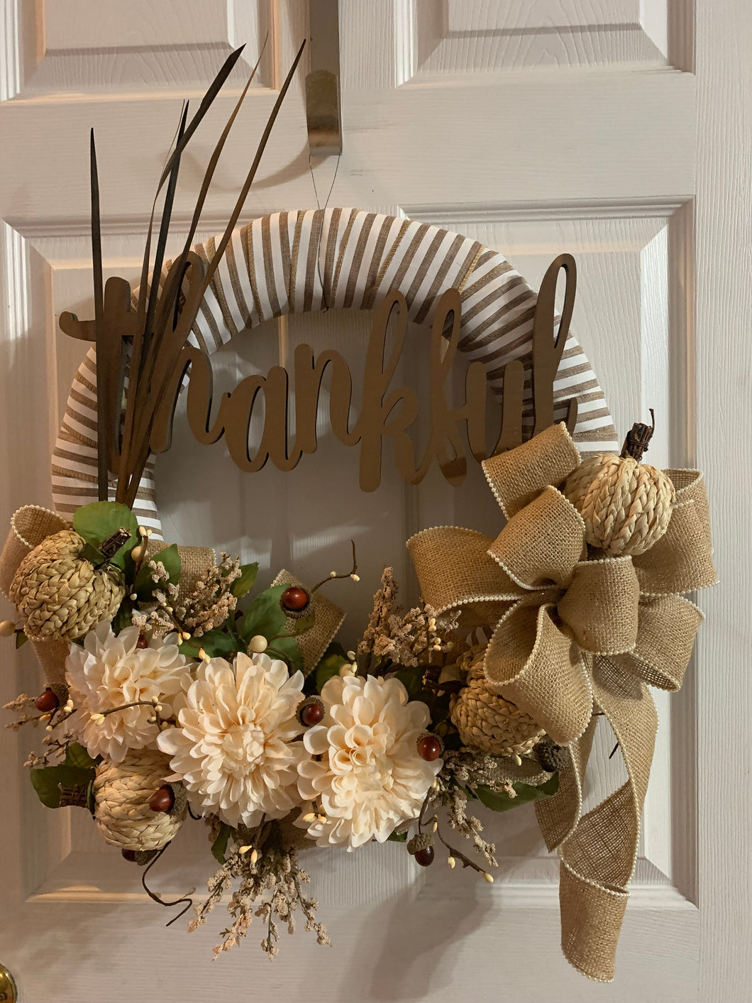 Beautiful Beige Thankful Wreath
