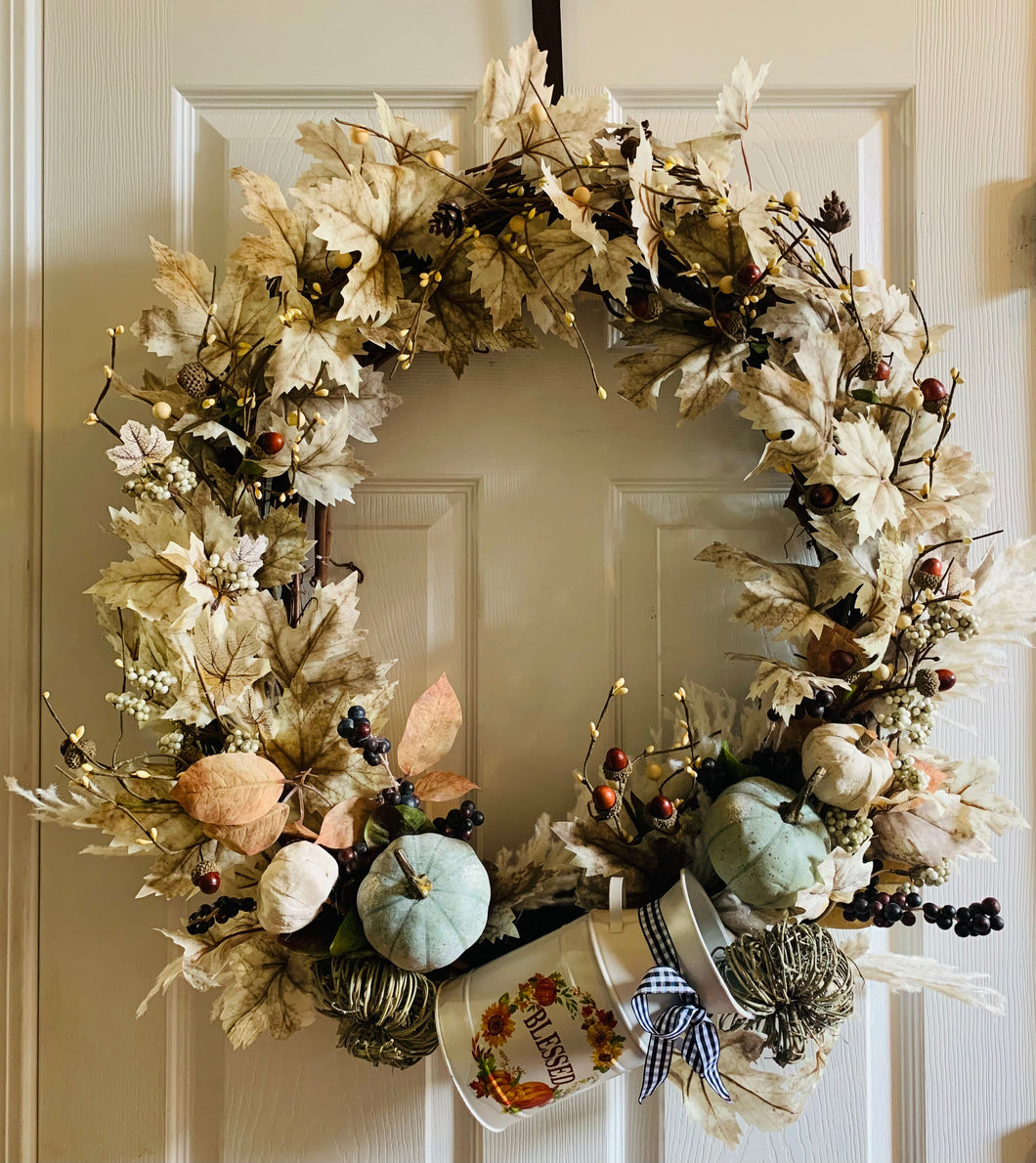 Beige & White Acorn Blessings Grapevine Wreath