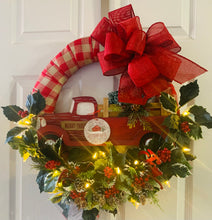 Load image into Gallery viewer, Checker Red Truckin Christmas with Lights
