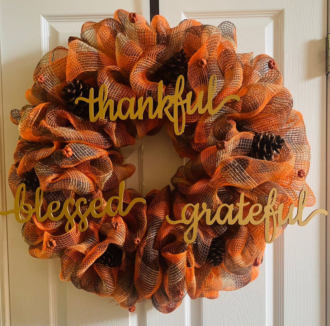 Harvest Brown & Orange Wreath