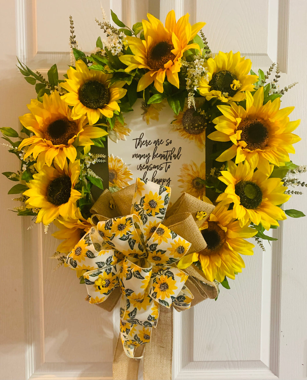 Morning Glory Sunflower Wreath