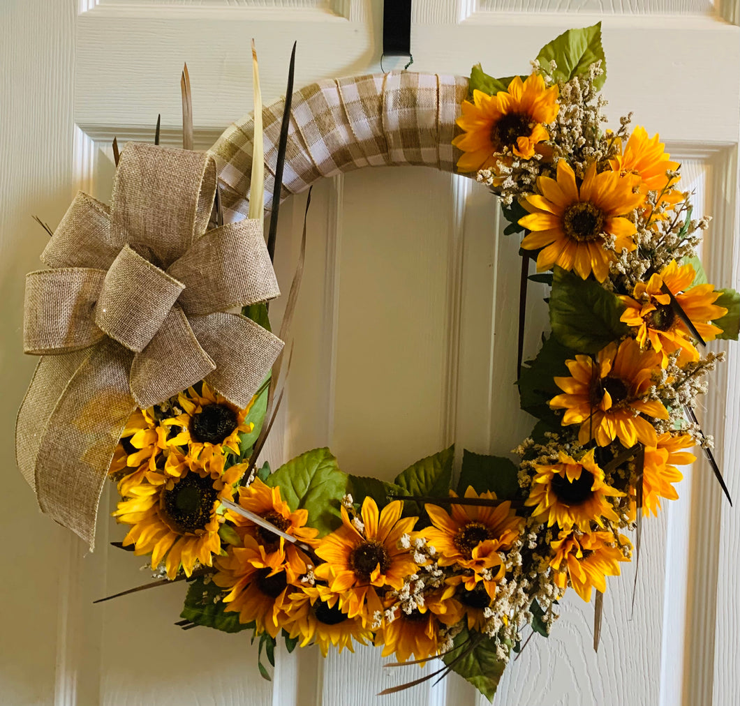 Sunshine Blossom Beige/White Wreath (SOLD)